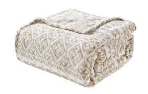 Faith, Hope, Love Home Decor Microplush Blanket Beige Aztec