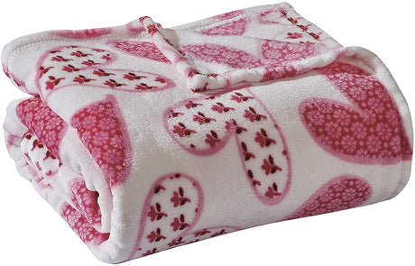 Amor eterno be mine love collection valentine's day heart ultra plush throw blanket (50" x 60")