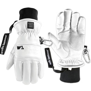 Wells Lamont HydraHyde Winter Gloves for Women & Men, Insulated for Cold Weather, Snow & Ski Gloves (White, Medium)
