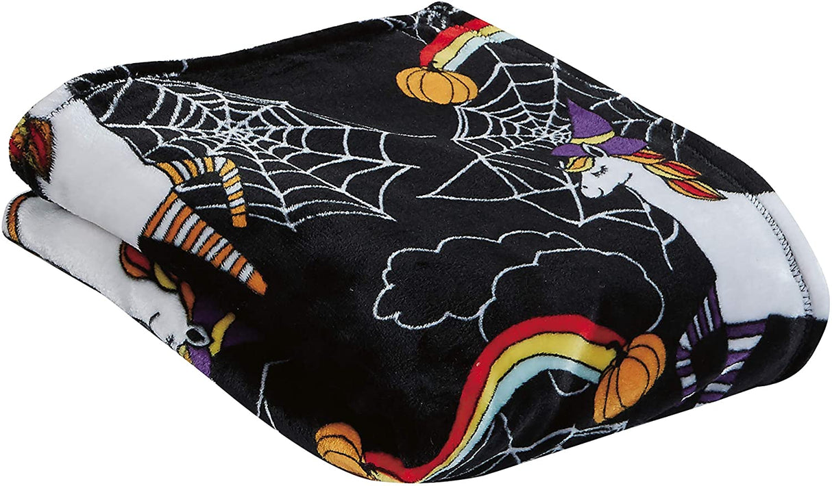 Microplush throw blanket (50" x 60") - rainbow spider horse