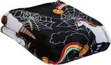Microplush throw blanket (50" x 60") - rainbow spider horse