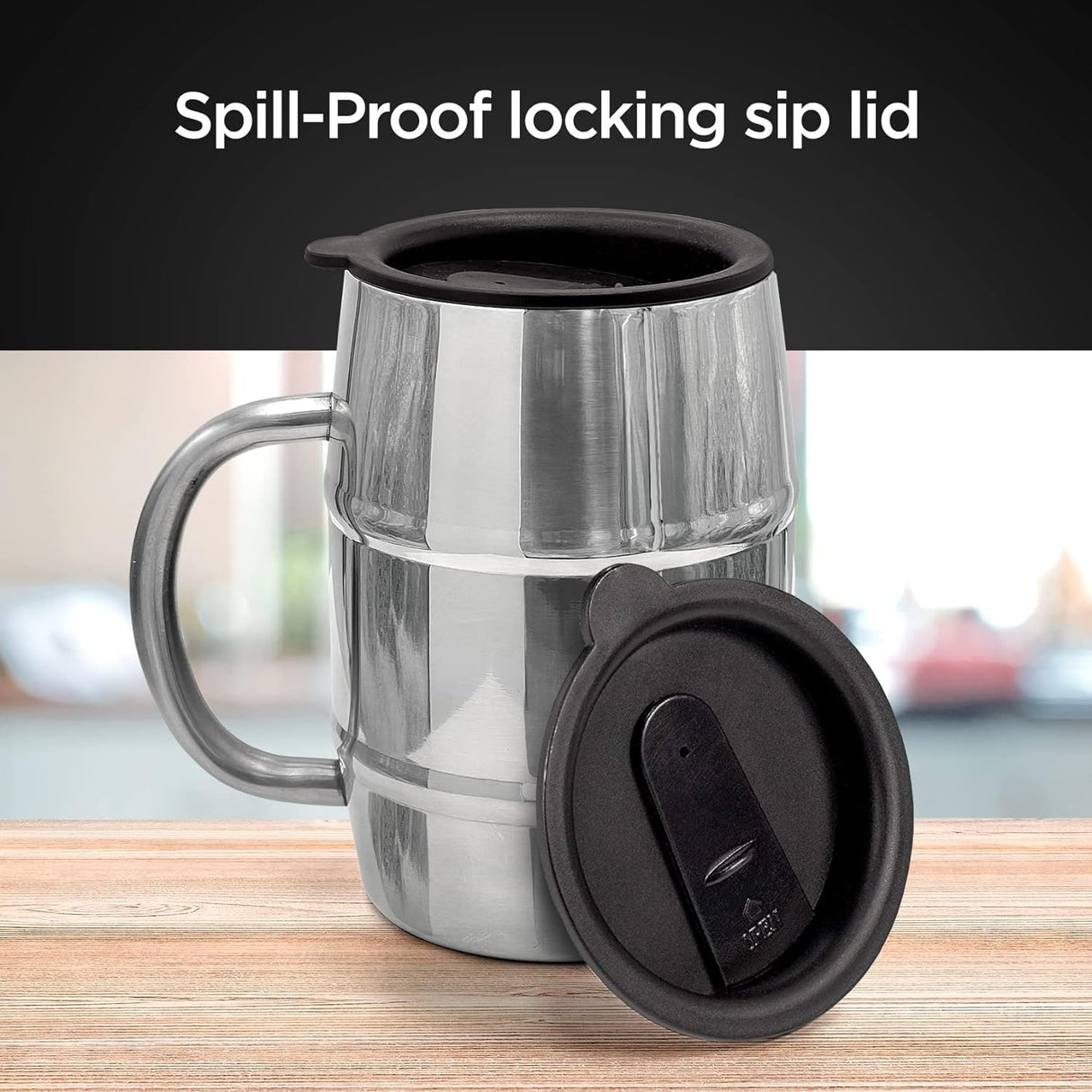 Funny Beer Gift Stainless Steel Insulated Beer Mug with Handle and Sip Lid (For Christmas/Birthday/Fathers Day) I Identify As Sober