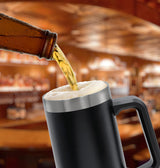 Unique Gift for Dad - XL Stainless Steel Insulated Tumbler Cup with Handle (24oz) Beer Mug for Hot/Cold Drinks, Gift Idea for Christmas Birthday Fathers Day Coolest Dad Ever (Gift-Boxed)