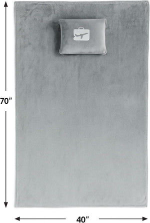 Comfort Fly Travel Blanket & Pillow – 2-in-1 Micro Plush Airplane Blanket with Carry Case (40" x 70")