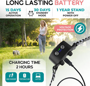 Adjustable Anti Bark Dog Collar Training Collar with Safe Stimulation