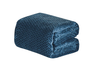 Decor&More Noble House Extra Heavy Chevron Braided Throw Blanket (50" x 60") - Blue