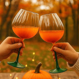 Sculpted Pumpkin Stemware – Set of 2