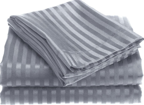Noble house 1800 series wrinkle resistant embossed stripe sheet set