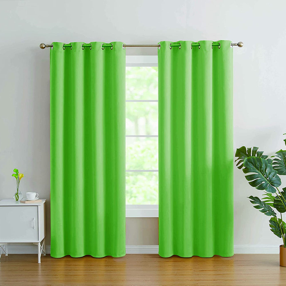 J&V Textiles 2 Panels Solid Grommet Faux Silk Window Curtain Drapes Treatment in 84" Length