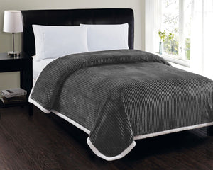 Decor&More Ultra Lush Reversible Sherpa Corduroy Blanket