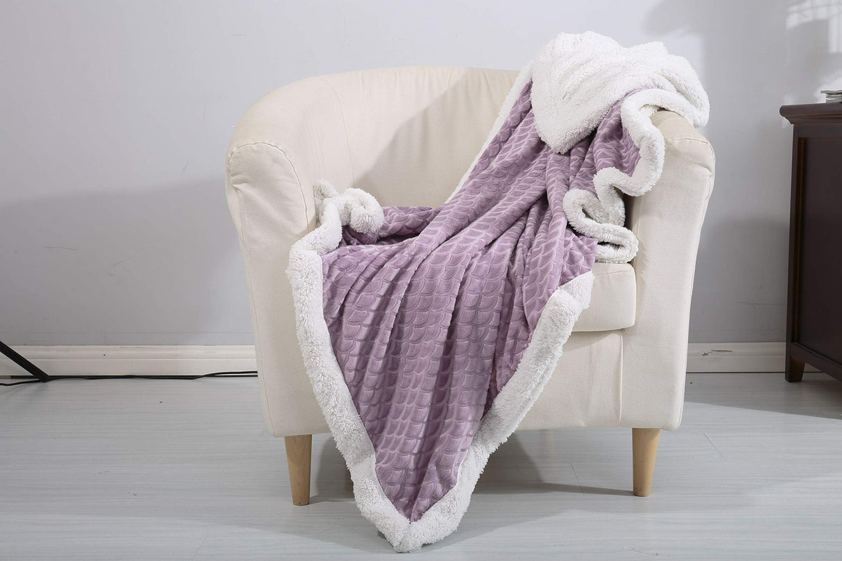 Decor&More Home Essentials Mermaid Oversized Sherpa Blanket