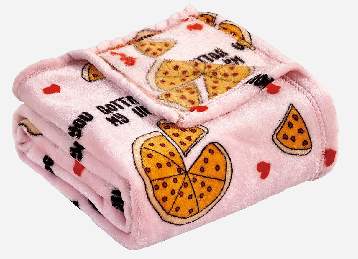 Decor&More Summertime Fun by Decor&More Extra Soft Throw Blanket (50 x 60) - Pizza My Heart