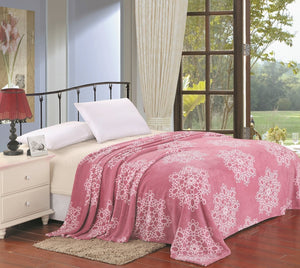 Decor&More Ultra Lush Daisy Snowflake Mandala Microplush Blanket