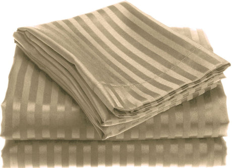 Noble house 1800 series wrinkle resistant embossed stripe sheet set