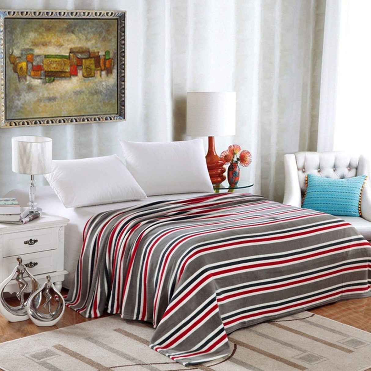 Home Essentials Lauren Geometric Microplush Blanket