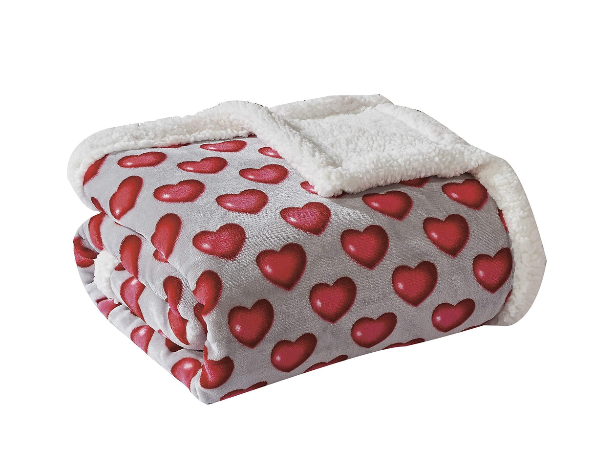 Decor&More Amor Eterno Be Mine Love Collection Valentine's Day Heart Ultra Plush Throw Blanket (50" x 60") -