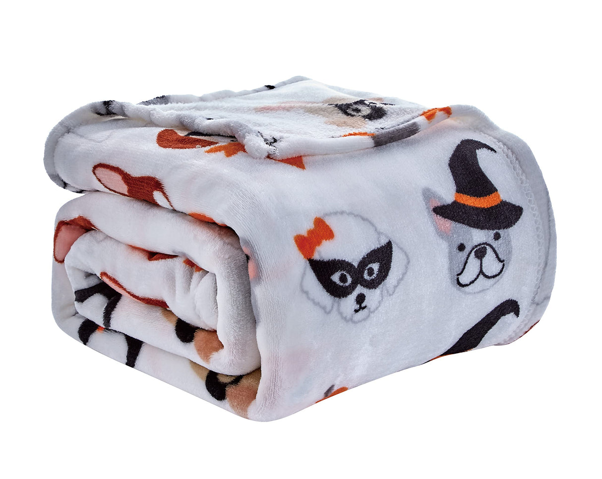 Decor&More Happy Halloween Microplush Throw Blanket (50" x 60")