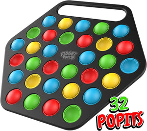 Hard Shell Pop it Fidget Toy Board with Carrying Handle for Adults & Kids