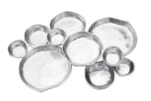 Cluster of 10 Round Serving Bowls Silver Clusters Decorative Tray
