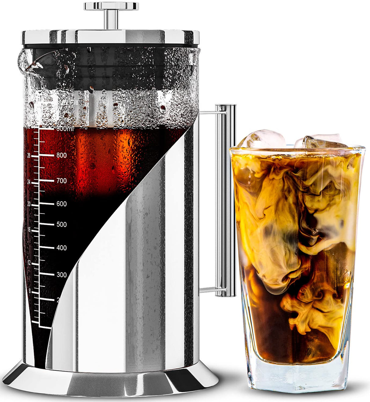 Cafe-Du-Chateau-Cold-Brew-Coffee-Maker-34oz-Airtight-Iced-Coffee-&-Tea-Pitcher-with-Measuring-Label,-Stainless-Steel-Filter,-Ideal-for-Fridge-Storage-