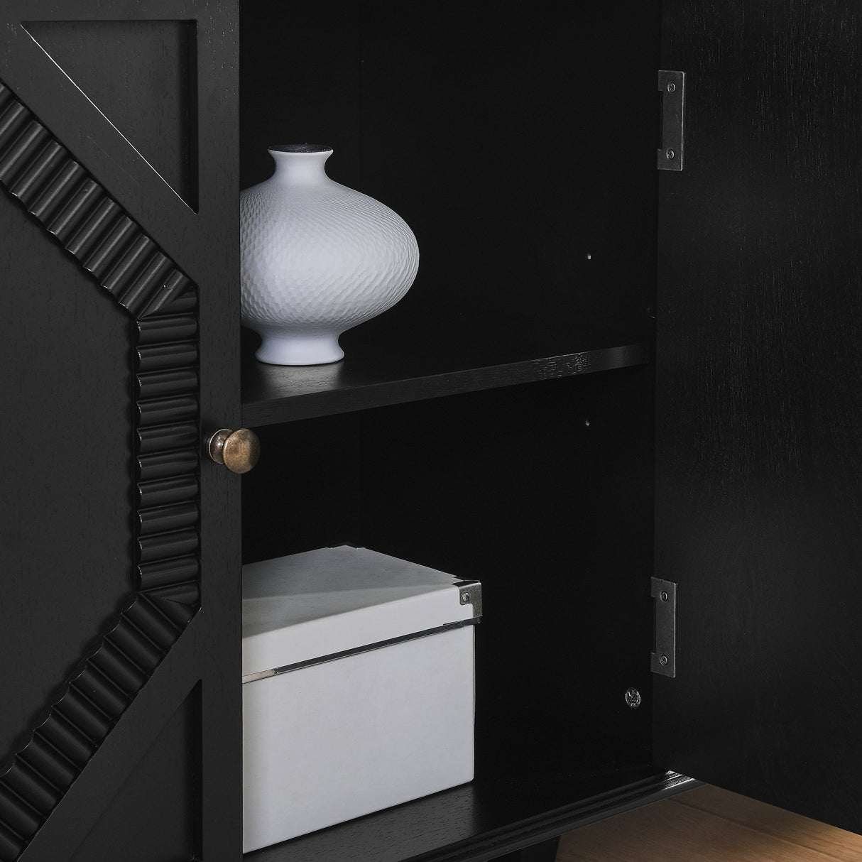 33.6' Retro Wooden Sideboard Buffet Cabinet with Storage