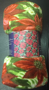 Home essentials christmas throw (50" x 60") - poinsettia