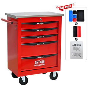 5 Drawers Multifunctional Tool Cart with Wheels