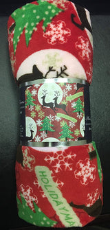 Festive holiday microplush throw blanket (50" x 60")