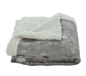 Faith, Hope, Love Home Decor Home Essentials Silver Flower Sherpa Plush Throw