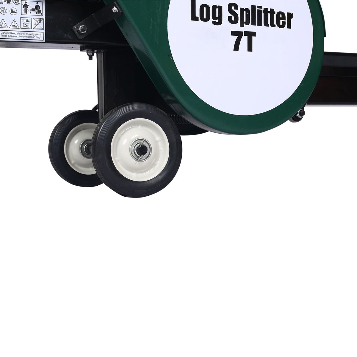 Double Flywheel Electric Log Splitter 7 Ton Portable Firewood Machine Steel - Black