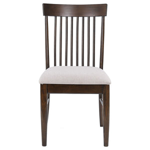 Shirley - 5 Piece Round Dining Table Set With Cushioned Chairs - Dark Walnut