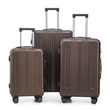 3 Piece ABS Spinner Wheel Luggage Set (Brown)