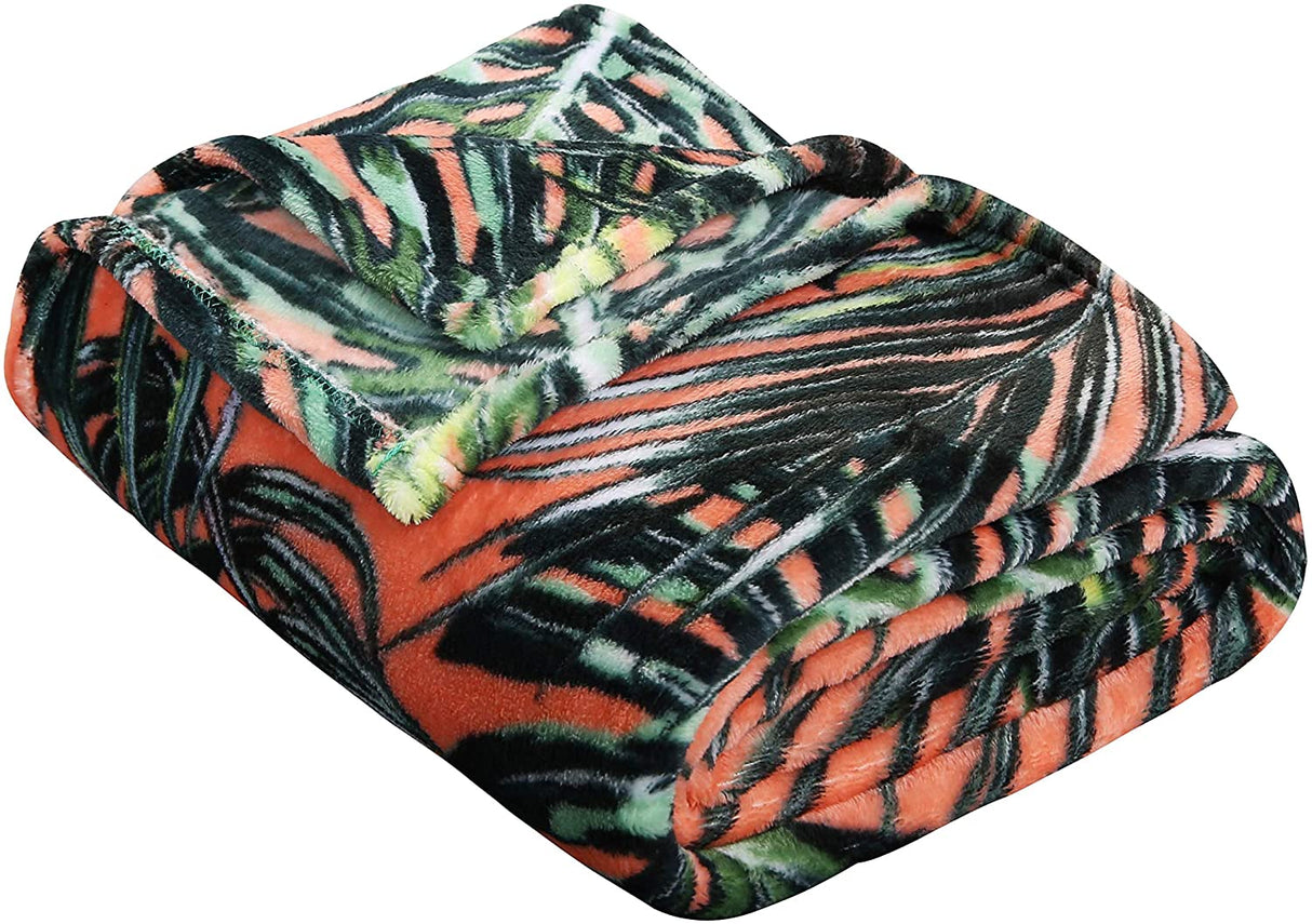 Tropical summer novelty velvet fleece throw blanket (50" x 60")