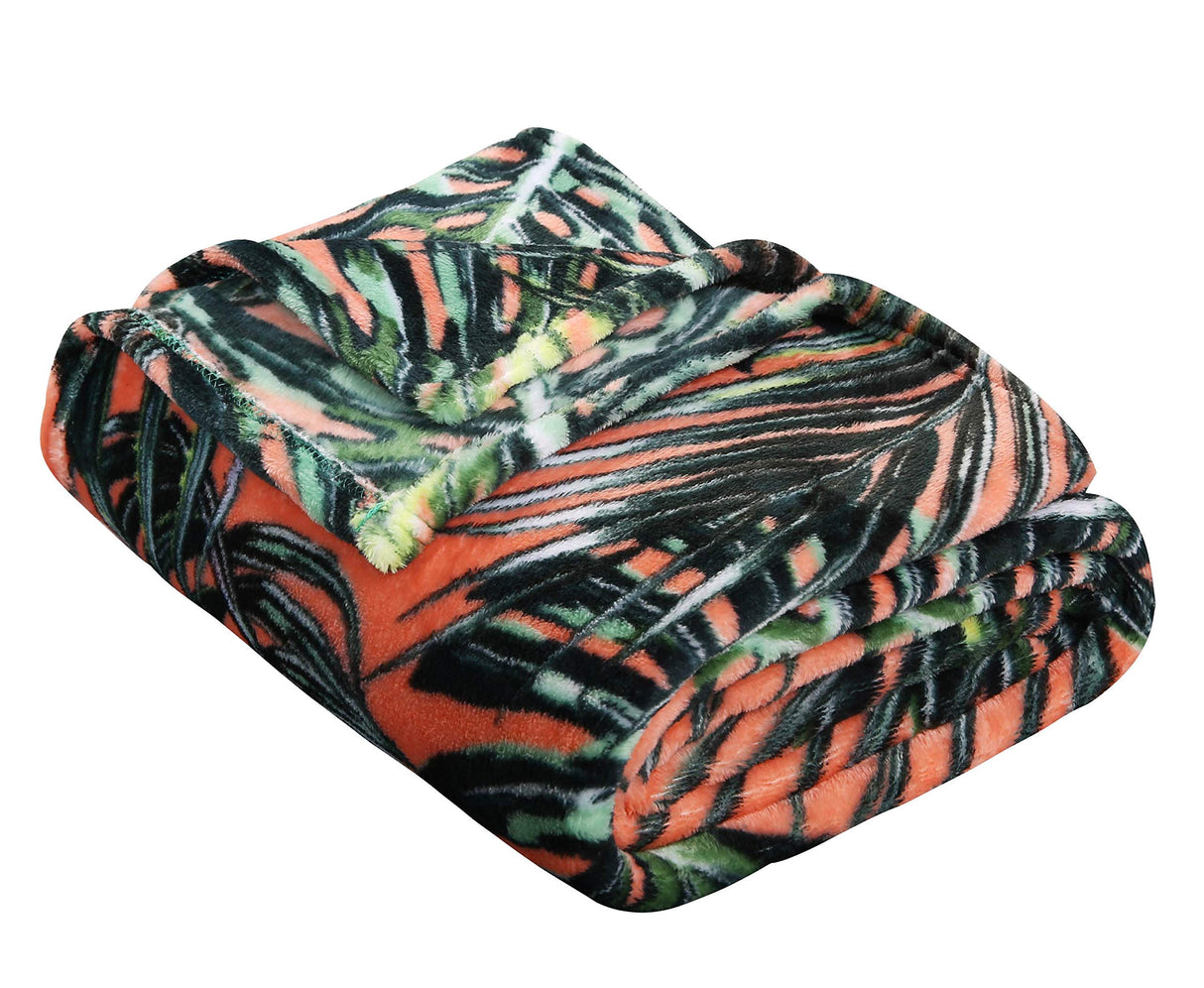 Decor&More Tropical Summer Novelty Velvet Fleece Throw Blanket (50" x 60")