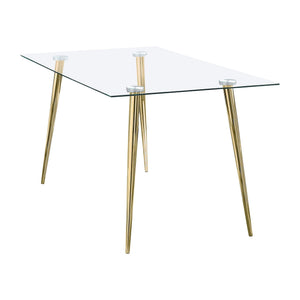Gilman Rectangular 64-inch Glass Top Dining Table Gold