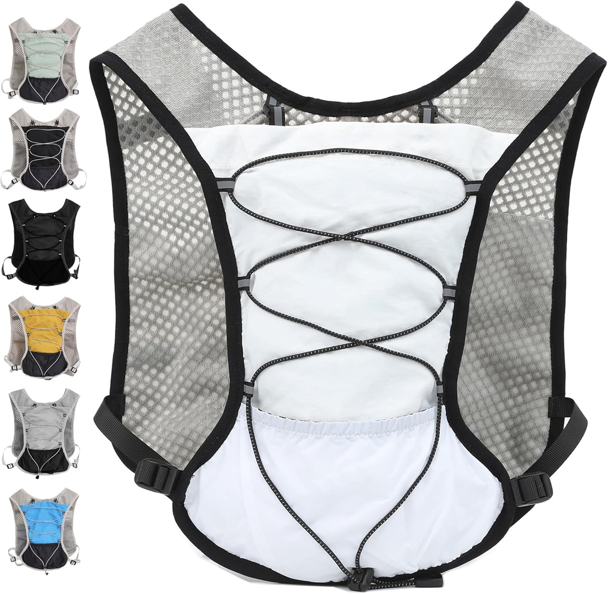 Ultra Lightweight Running Hydration Vest 2L Bladder 6 Pocket Pack 103g