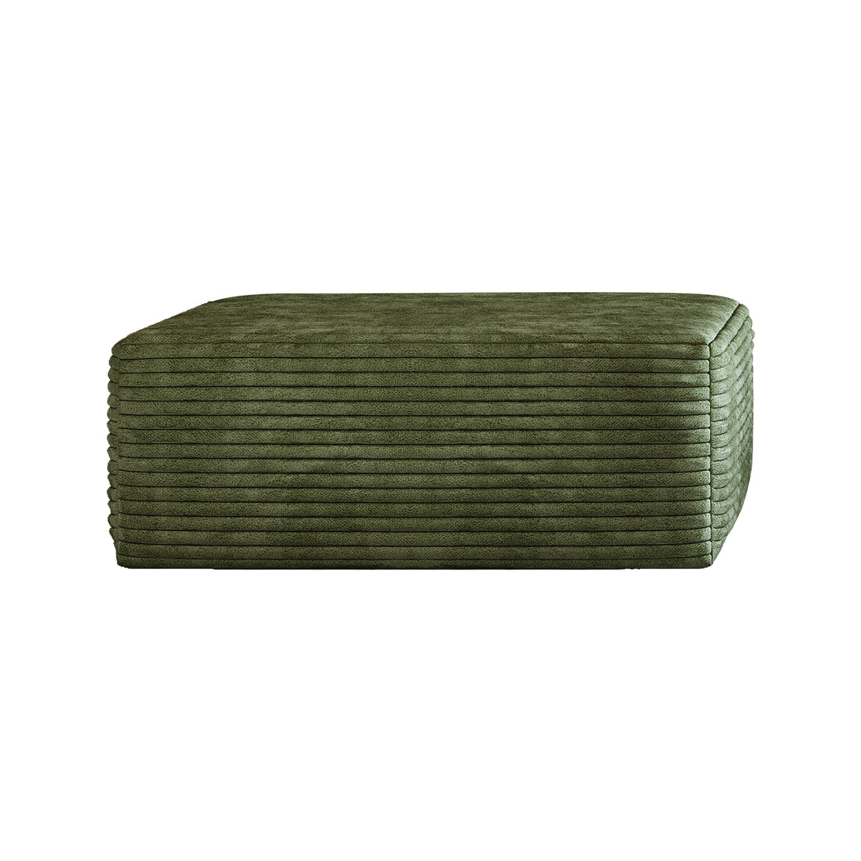 Green Plush Corduroy Sofa Ottoman