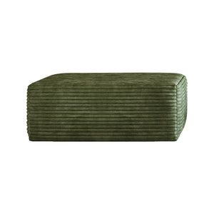 Green Plush Corduroy Sofa Ottoman
