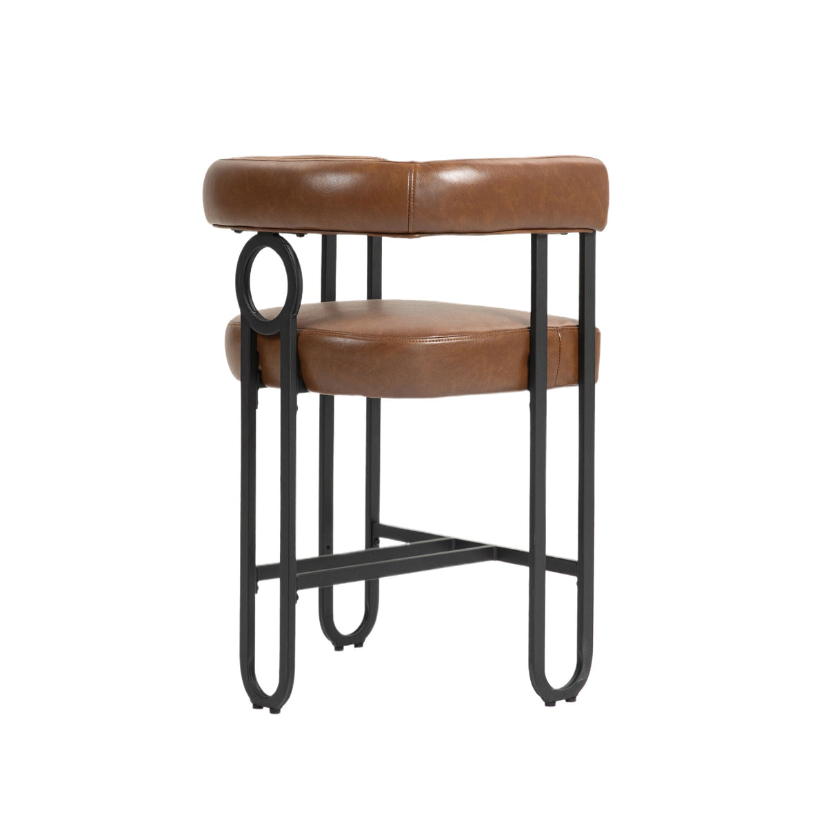 Household bar stools set of 2, modern upholstered with back