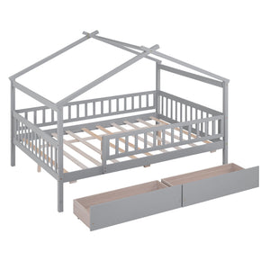 House Bed With 2 Drawers