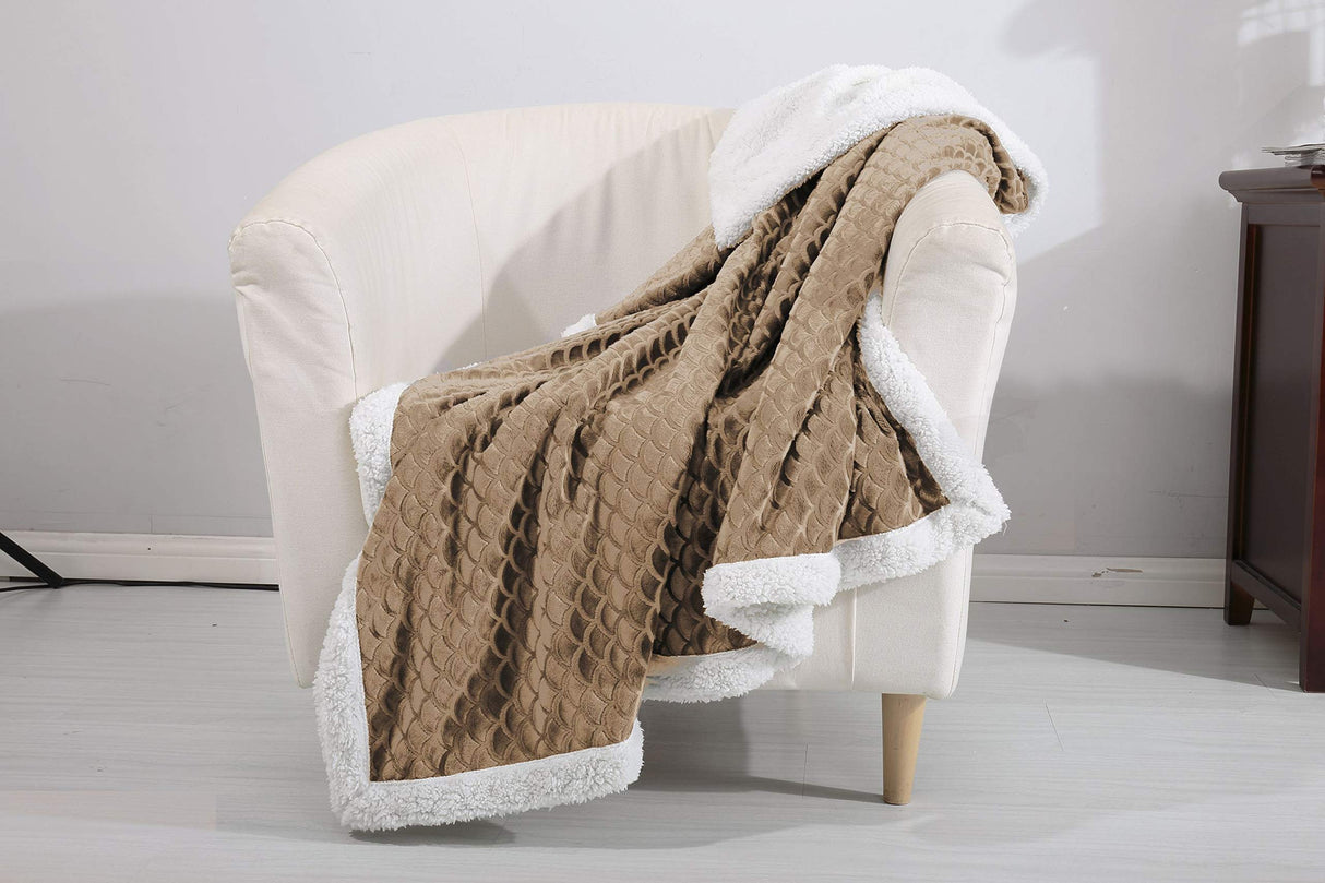 Decor&More Home Essentials Mermaid Oversized Sherpa Blanket