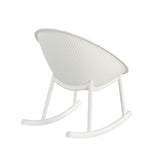Modern Gable Rocking Chair Set of 2 in White Plastic with Weather Resistance