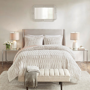 Full/Queen Back Print Long Fur Comforter Mini Set