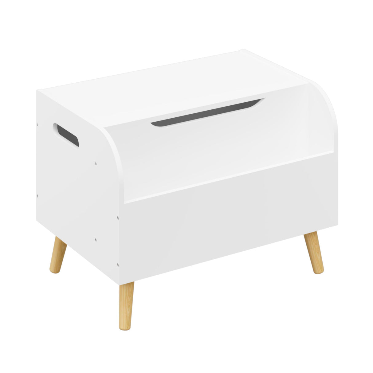 Toy Box with Front Bookshelf and Flip Top Lid for Kids Room Organization - White