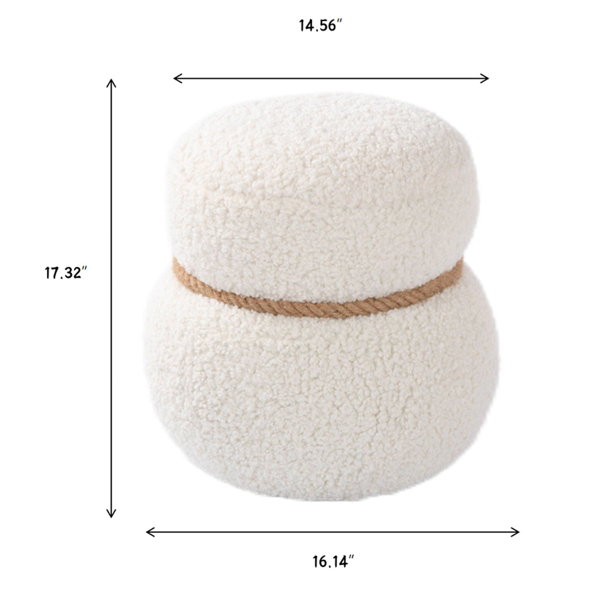 Snowman Stool With Cushion And Solid Wood Frame