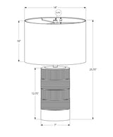 Contemporary Black Resin Table Lamp with Ivory Shade, 24 inches High