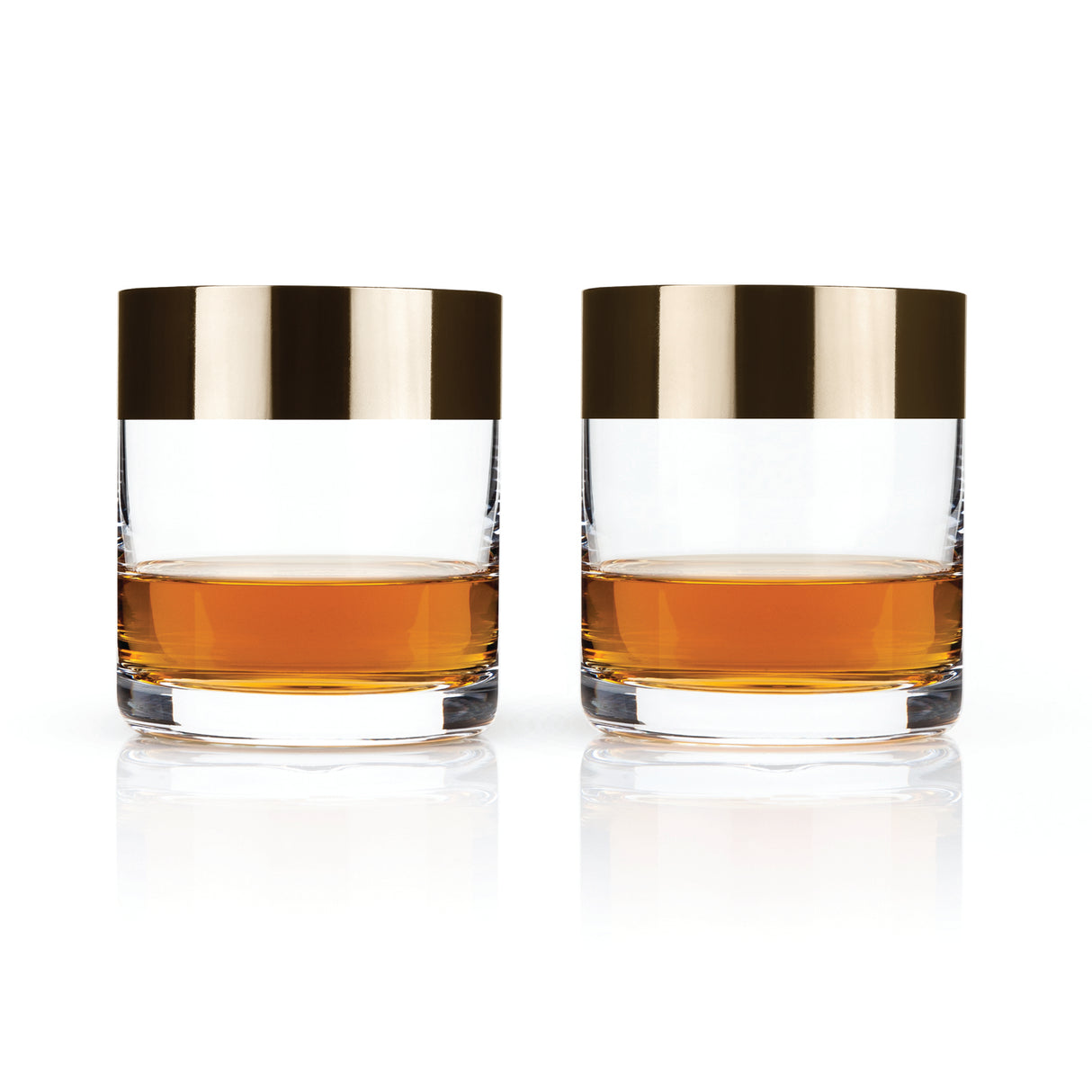 Irving Crystal Bronze-Rim Rocks Glasses Viski®
