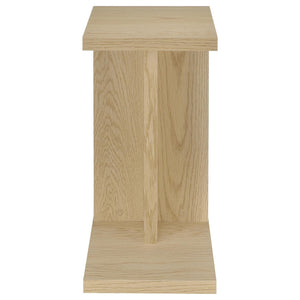 Clower Engineered Wood C-Shaped Sofa Side Table Light Oak