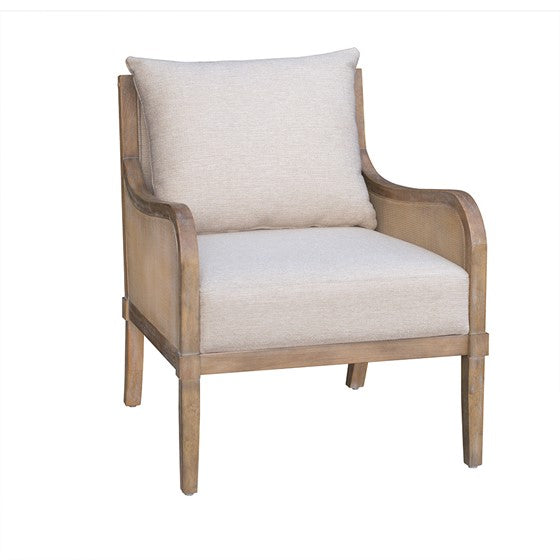 Upholstered Accent Chair with Removable Back Cushion and Curved Arms