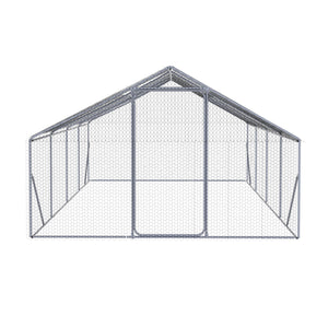 Outdoor Chicken Coop Large Space With Safety Features - Silver Gray